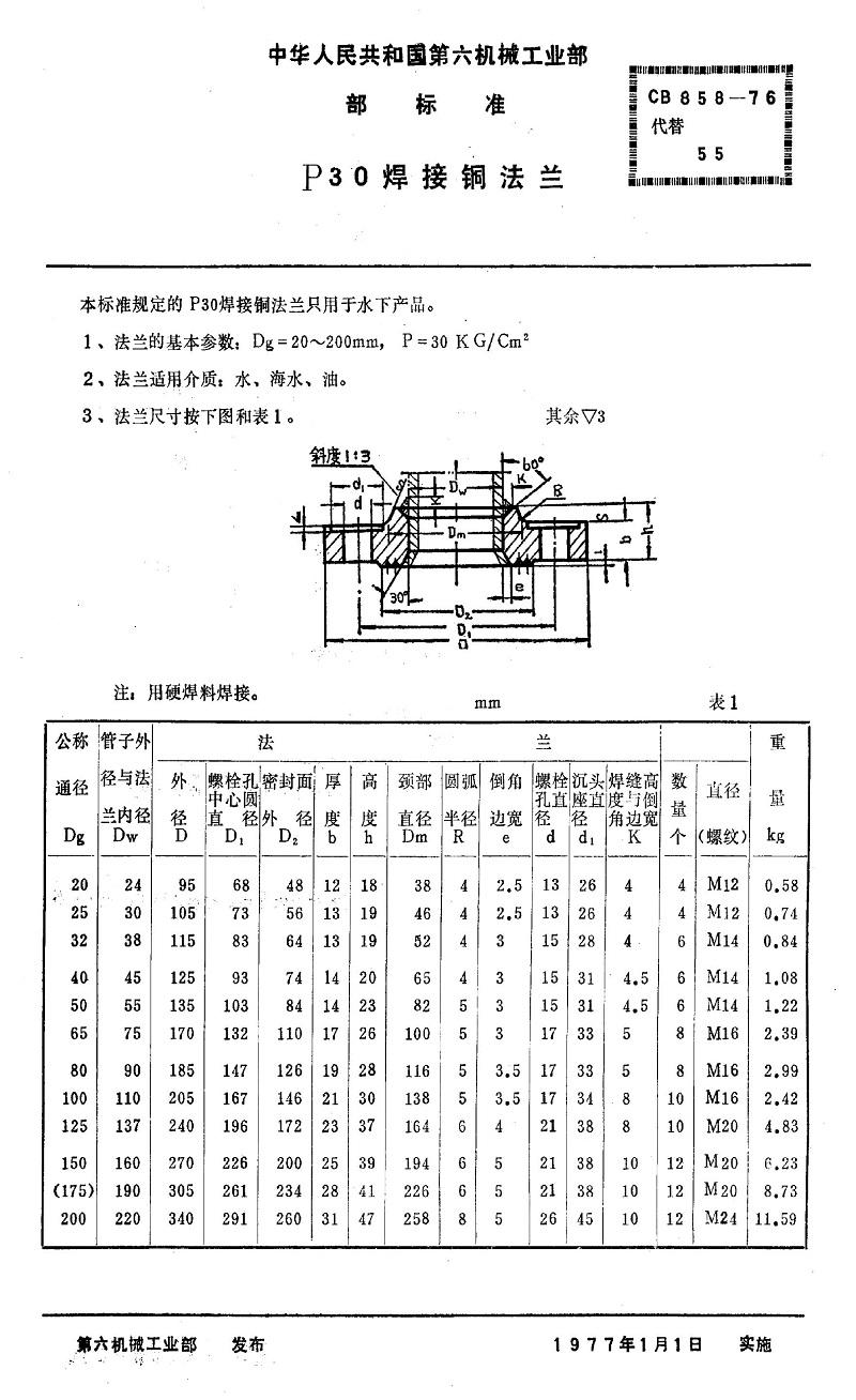 【法蘭標準】CB858-76