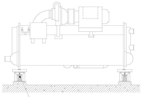 【技術】住院部制冷機組隔震示意圖